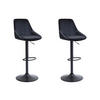BARHOCKER 2er-Set höhenverstellbar - Samt & Metall - Schwarz - MASURIE - Schwarz, Textil (46/115/53.5cm) - Vente-Unique