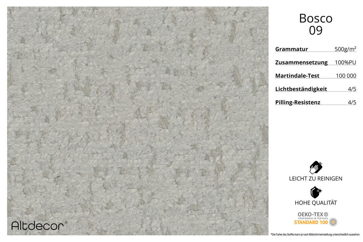 ECKSOFA Ottomane Links MARI-L3 - 413x171x79 cm Hellgrau Tissu - Hellgrau/Schwarz, Holzwerkstoff/Kunststoff (413/171cm) - ALTDECOR