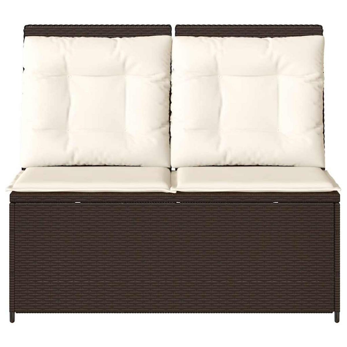 GARTENBANK Verstellbar mit Kissen Braun Poly Rattan - Braun, Kunststoff (95/95/108cm)