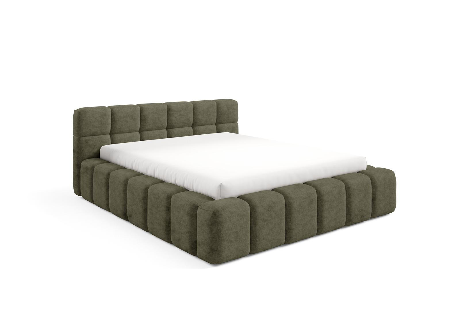 POLSTERBETT NUBO Premium 180x200 cm mit Bettkasten – PERFECT HARMONY 39 - Grün, Holz (180/200cm) - Dekori_Interiors