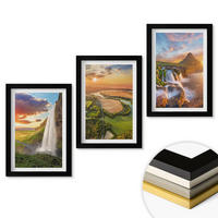 WANDBILDER 3er-Set - 20x30 cm Schwarzer Rahmen - Wasserfälle Landschaften im Westen - Schwarz, Kunststoff (20/30cm) - ArtPrintCave