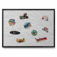 MAGNETTAFEL 70x50 cm Schwarzer Rahmen Ziegelwand Helle Wand - Graphitfarben, Metall (70/50/0.4cm) - TULUP