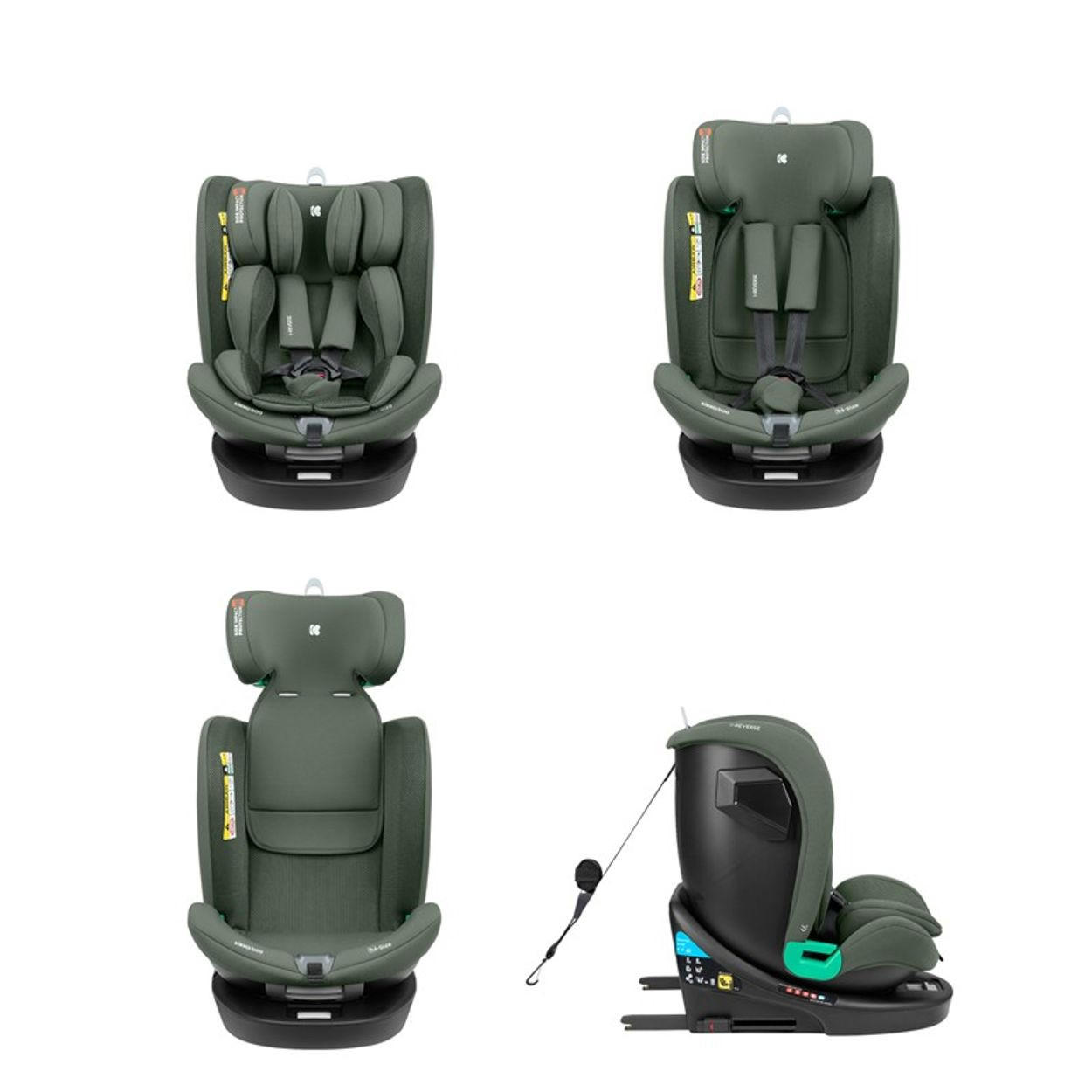 KINDERSITZ i-Reverse i-Size grün (40-150cm) Isofix 360-Drehung 5-Punkt-Gurt - Grün, Kunststoff (43/55/53cm) - Kikka boo
