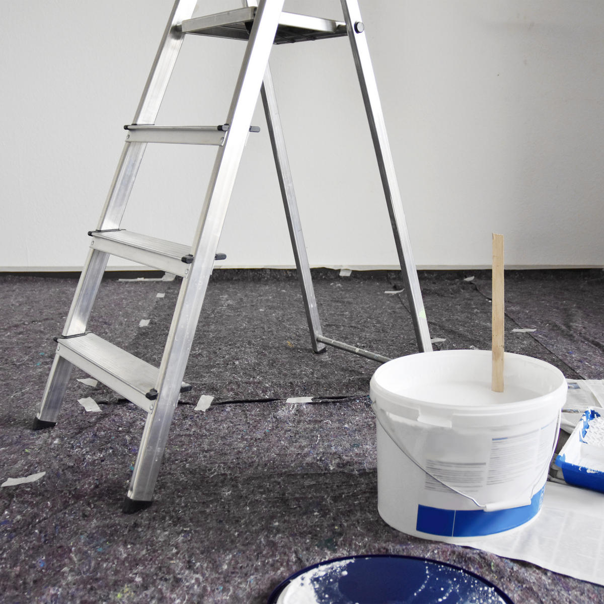 MALERVLIES 1x25m - Grau, Kunststoff/Textil - Relaxdays