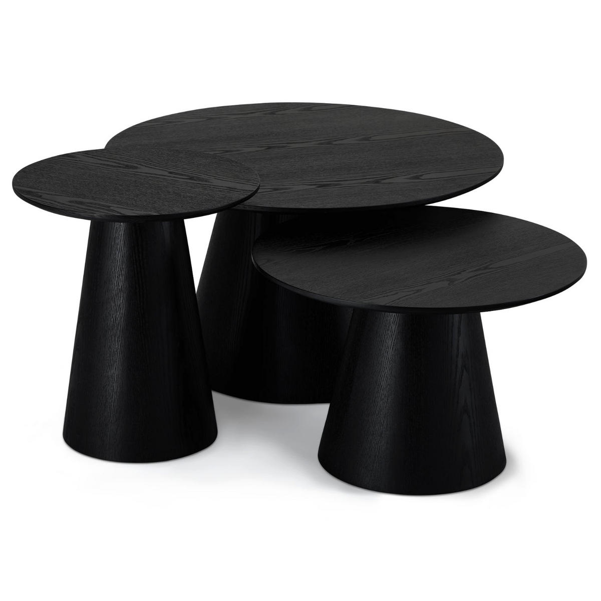 COUCHTISCH rund Schwarz 60/60/40 cm - Schwarz, Holz (60/60/40cm) - Furnhouse