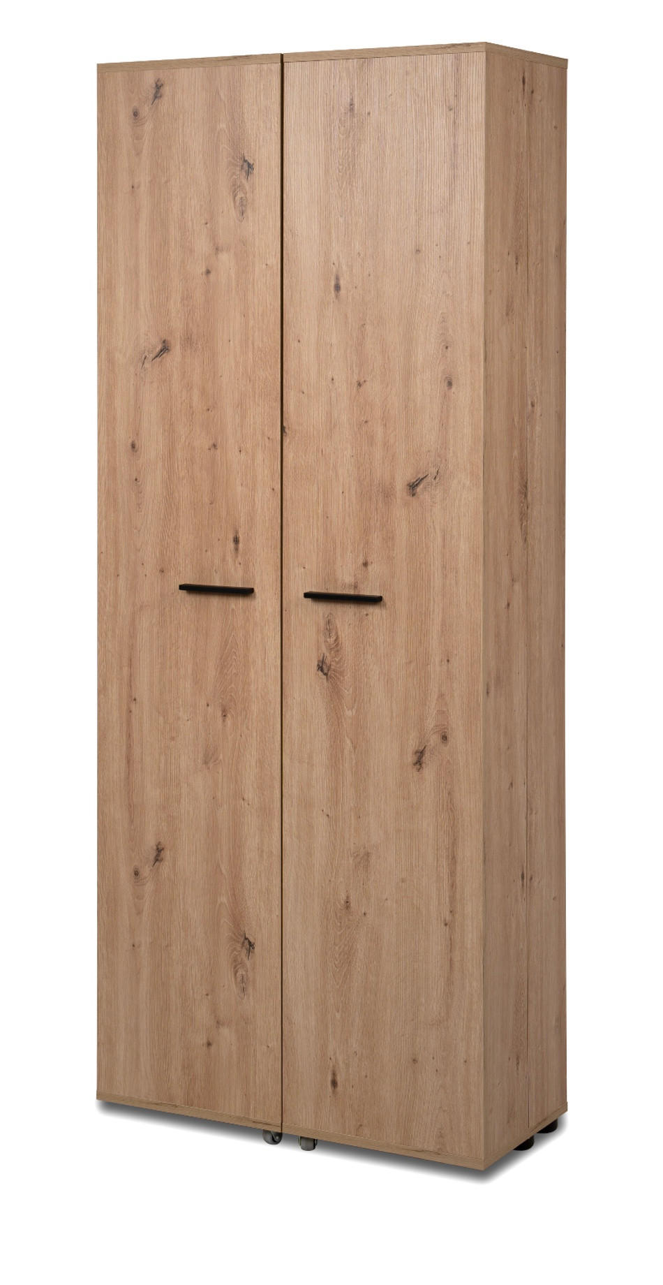 SCHUHSCHRANK Eiche Artisan 74 cm, Flurschrank aufklappbar für 30 Paar Schuhe - Schwarz/Eiche Artisan, Holzwerkstoff/Kunststoff (74/181.5/34cm) - Furn.Design