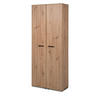 SCHUHSCHRANK Eiche Artisan 74 cm, Flurschrank aufklappbar für 30 Paar Schuhe - Schwarz/Eiche Artisan, Holzwerkstoff/Kunststoff (74/181.5/34cm) - Furn.Design