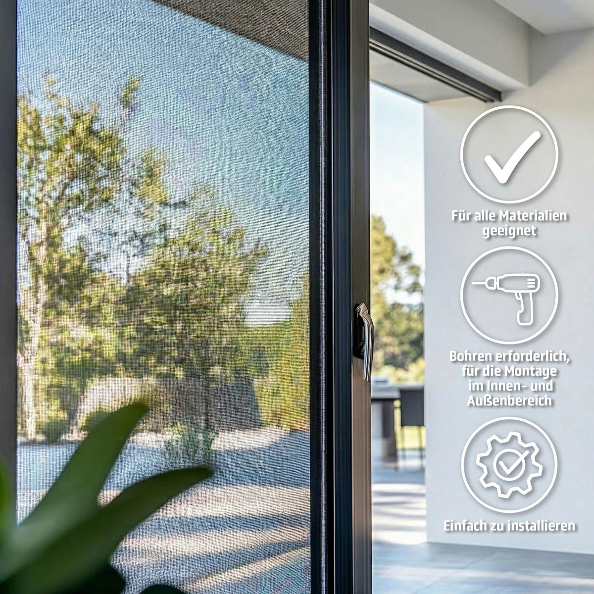 INSEKTENSCHUTZTÜR plissiert anthrazit - Anthrazit, Textil (96/257/3.7cm) - Cocoon Home Concepts