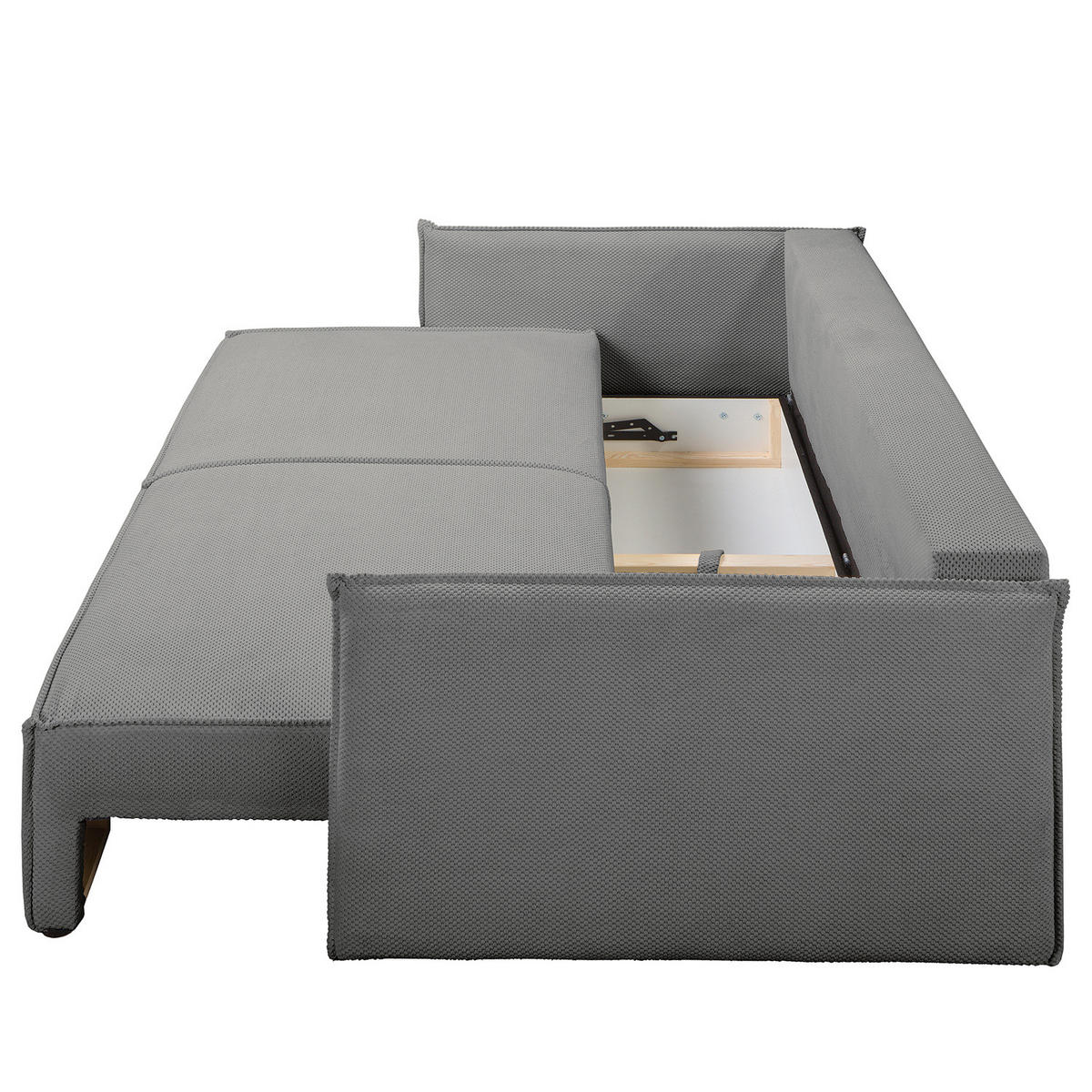 SCHLAFSOFA - Schwarz/Grau, Kunststoff/Textil (221/70/105cm) - home24