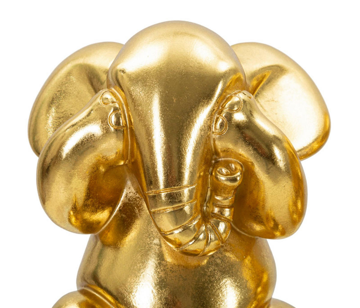DEKOFIGUREN IM 3ER-SET, goldfarben, Polyresin, Motiv: Elefanten - Goldfarben, Kunststoff (15.5/20.5/15.5cm) - Mauro Ferretti