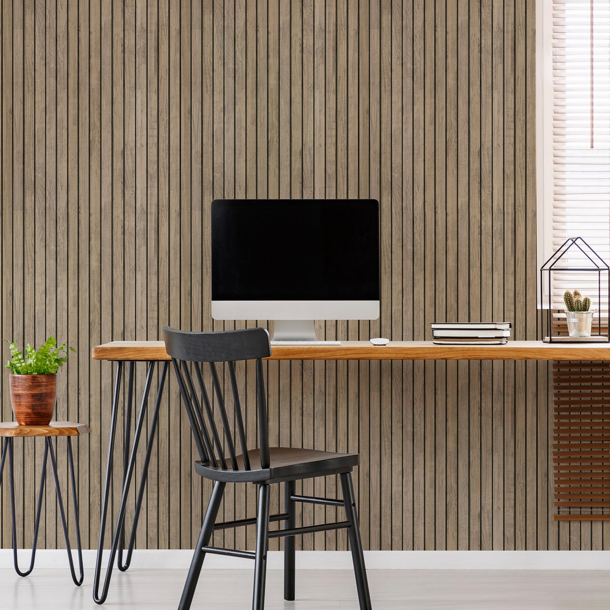 VLIESTAPETE - Lattenrost Eiche Wand 10mx53cm - Braun, Papier/Kunststoff (53/1000cm) - Superfresco Easy