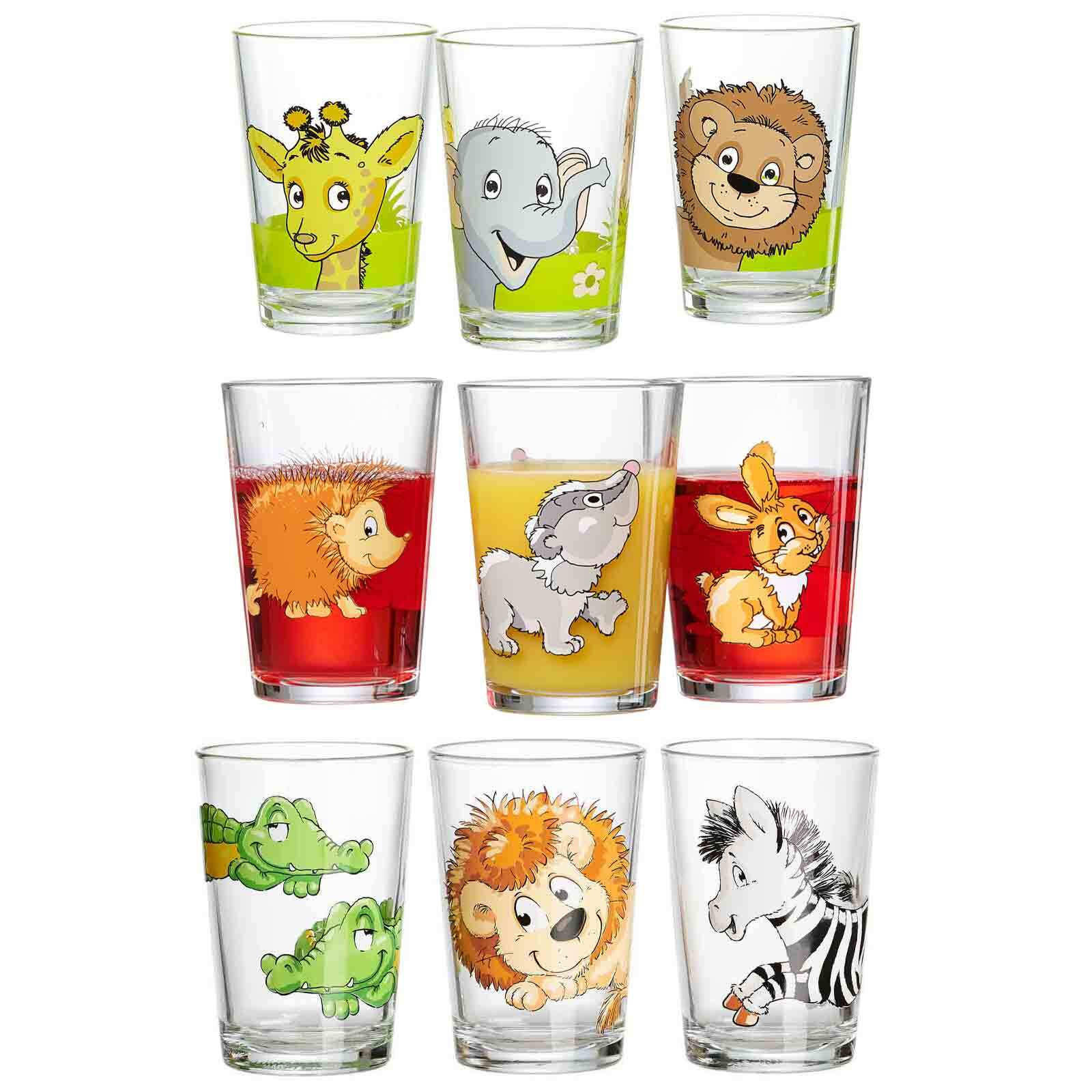 KINDERGLÄSER Dschungel/Wald/Zoo bunt 205 ml 9er Set - Multicolor, Glas (0.205L) - Ritzenhoff Breker