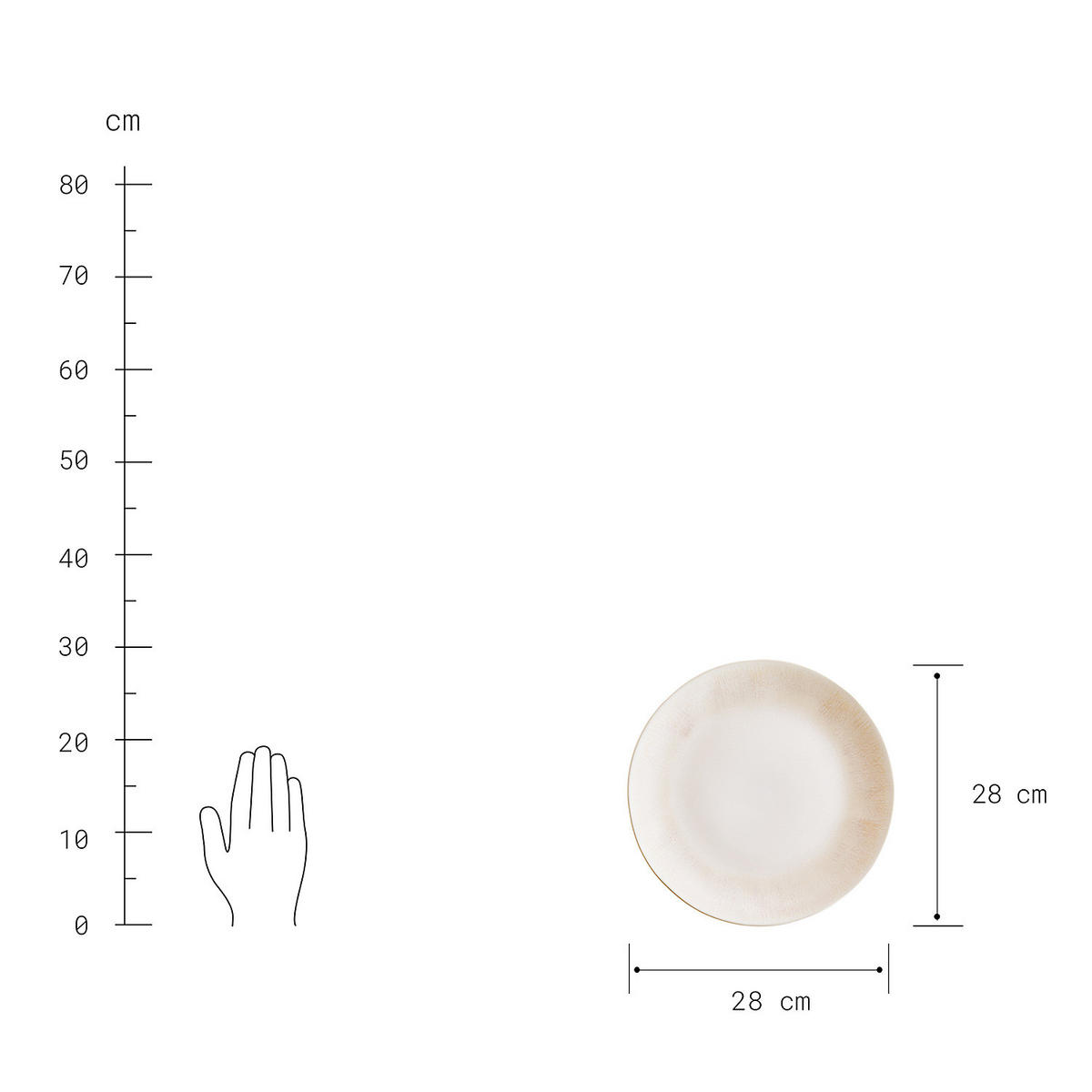 DINNERTELLER (4er Set) Atlantis - Beige, Keramik (28/28/3cm) - Butlers