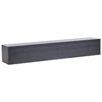 WANDMONTIERTER-TV-SCHRANK Schwarz Gladstone - Schwarz, Holzwerkstoff (180/30/32cm) - Beliani