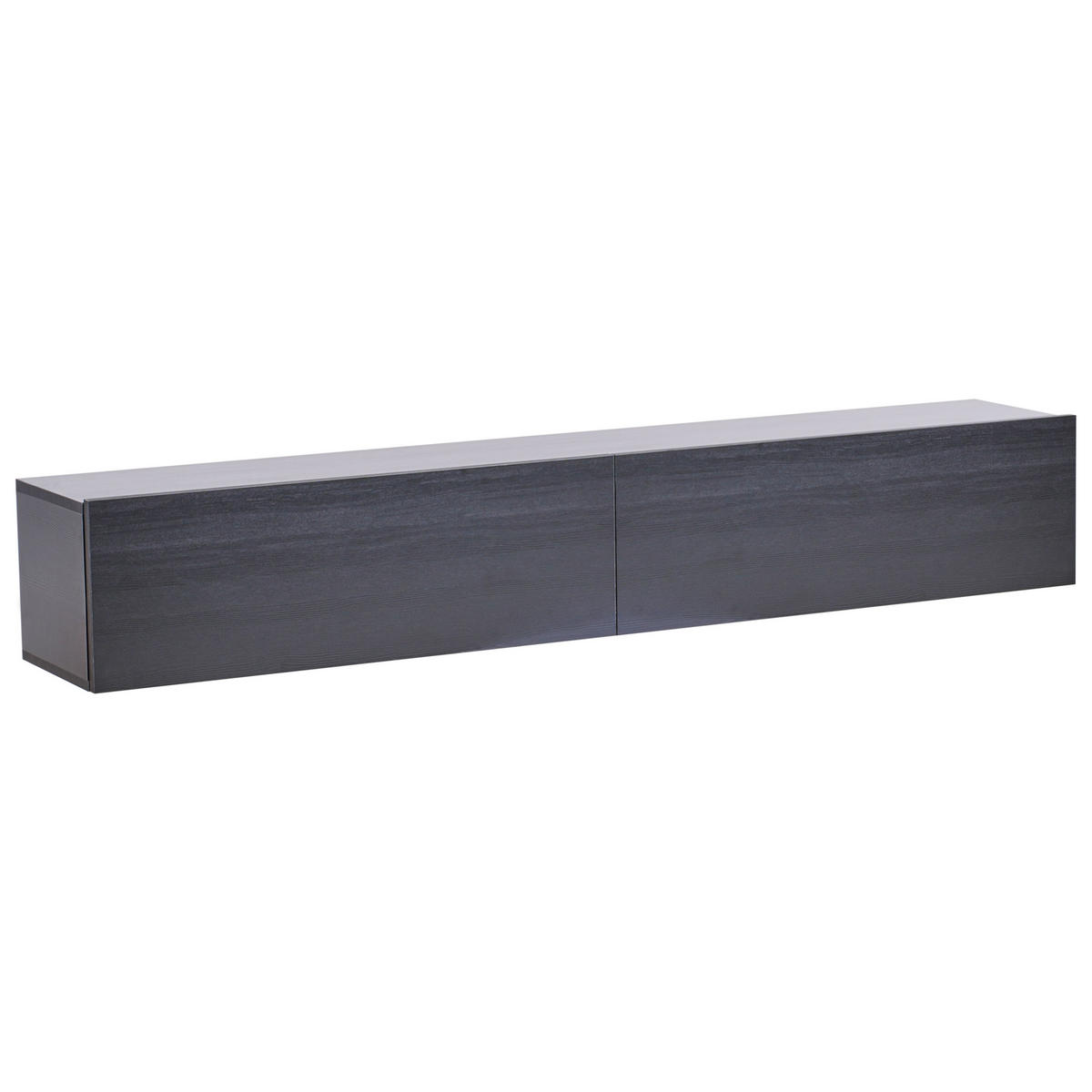 WANDMONTIERTER-TV-SCHRANK Schwarz Gladstone - Schwarz, Holzwerkstoff (180/30/32cm) - Beliani
