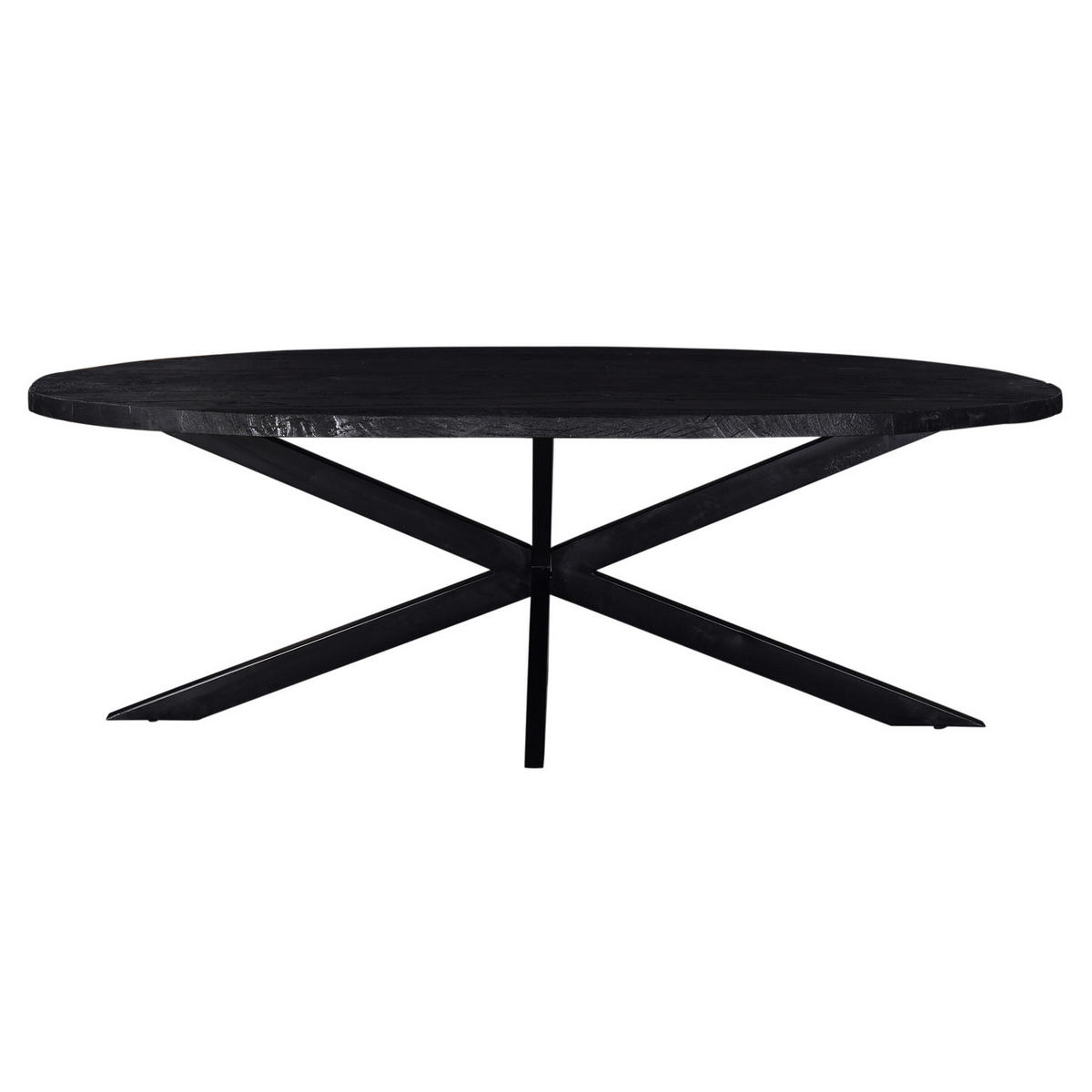 ESSTISCH oval aus Mangoholz 220cm, schwarz - Schwarz, Metall (220/100/76cm) - Giga Meubel
