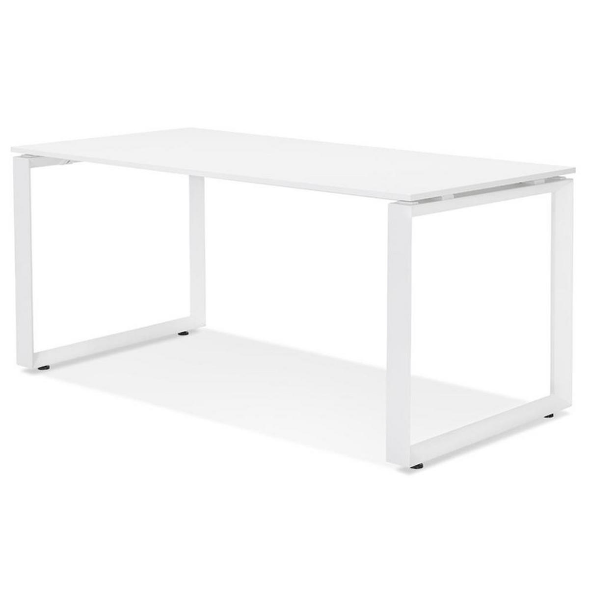 SCHREIBTISCH Minimalistisch Holz Metall Ergonomisch XERAL, Weiß 160x80x74,8 cm - Weiß, Holzwerkstoff/Metall (80/160/75cm) - KADIMA DESIGN