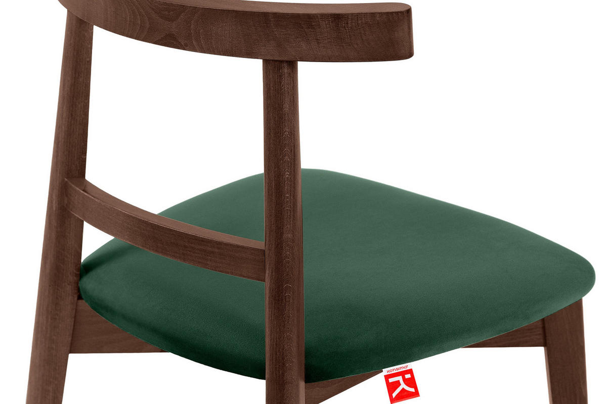 ESSTISCHSTÜHLE LILIO 2 St Vintage, Dunkelgrün / mittelbraun - Dunkelgrün/Braun, Holz/Textil (47/76/45cm) - KONSIMO®