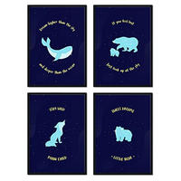 POSTER Set mit 4 Wild Packplatten A4 Schwarzer Rahmen - Schwarz, Papier (29.7/3cm) - Nacnic