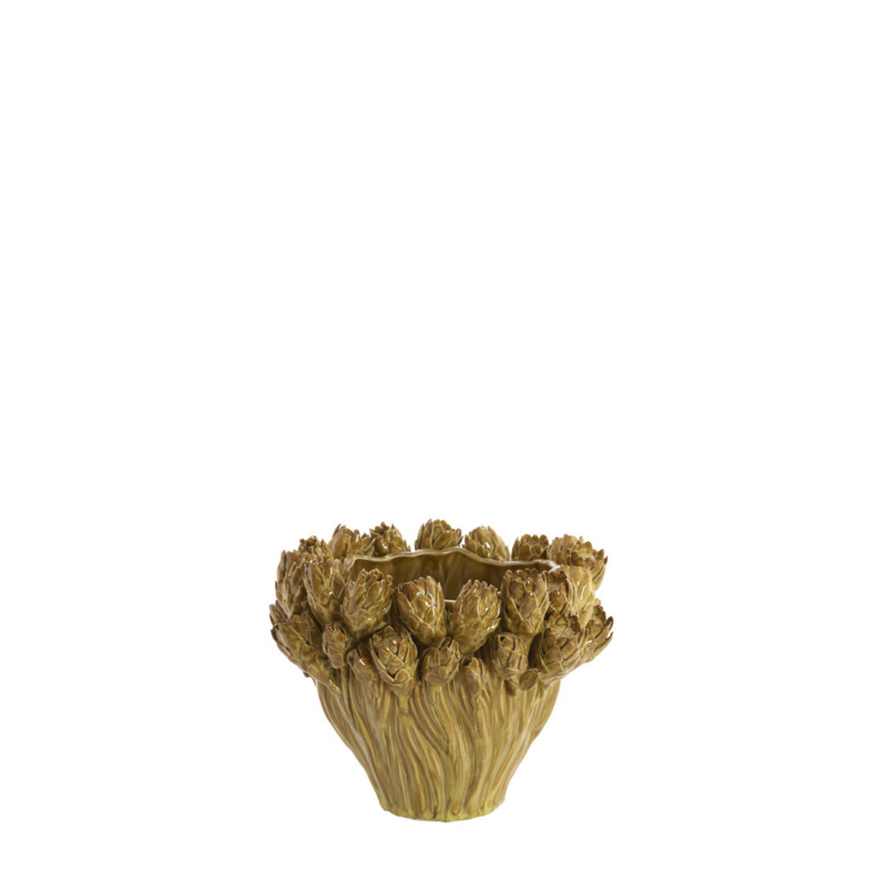 VASE Fynara - Gelb - 28/28/20.5 cm - Gelb, Keramik (20.5cm) - Light & Living