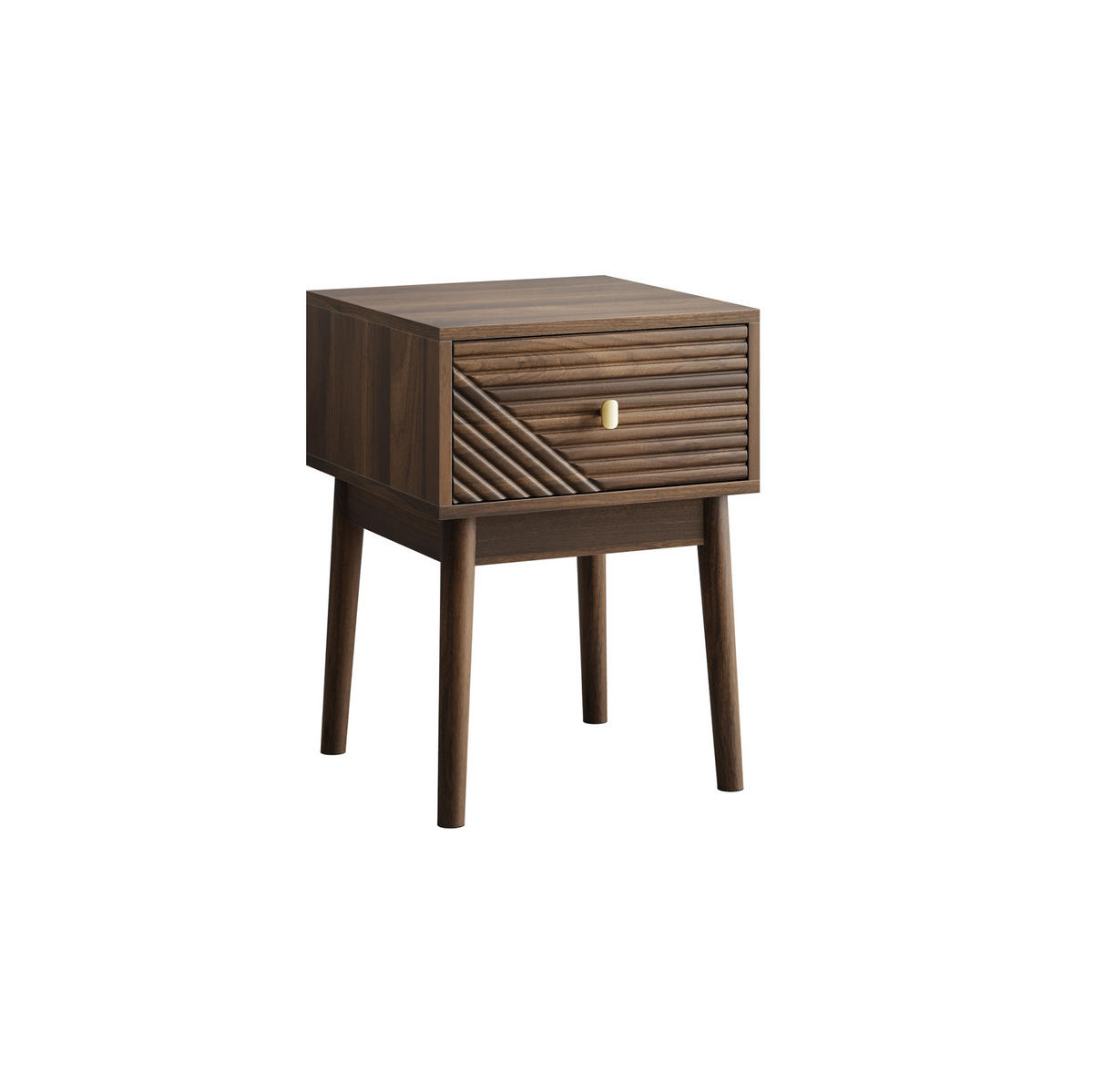NACHTTISCH-SET (2 Stück) aus MDF mit 2 Schubladen, 40/40/55 cm, Walnuss - Walnussfarben, Holzwerkstoff (40/55/40cm) - Redom