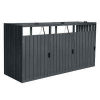 MÜLLTONNENBOX CUBO - Menge: 3, Ausstattung: 3x 240L - Anthrazit, Metall (240/122/80cm) - Home Deluxe