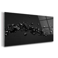 GLASBILD 120x60 cm Abstrakte Kunst - Schieferfarben, Glas (120/60cm) - TULUP