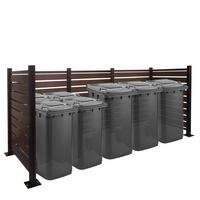 MÜLLTONNEN-ZAUN Alu 130x300x110cm Braun - Braun, Metall (300/130/110cm) - PROREGAL