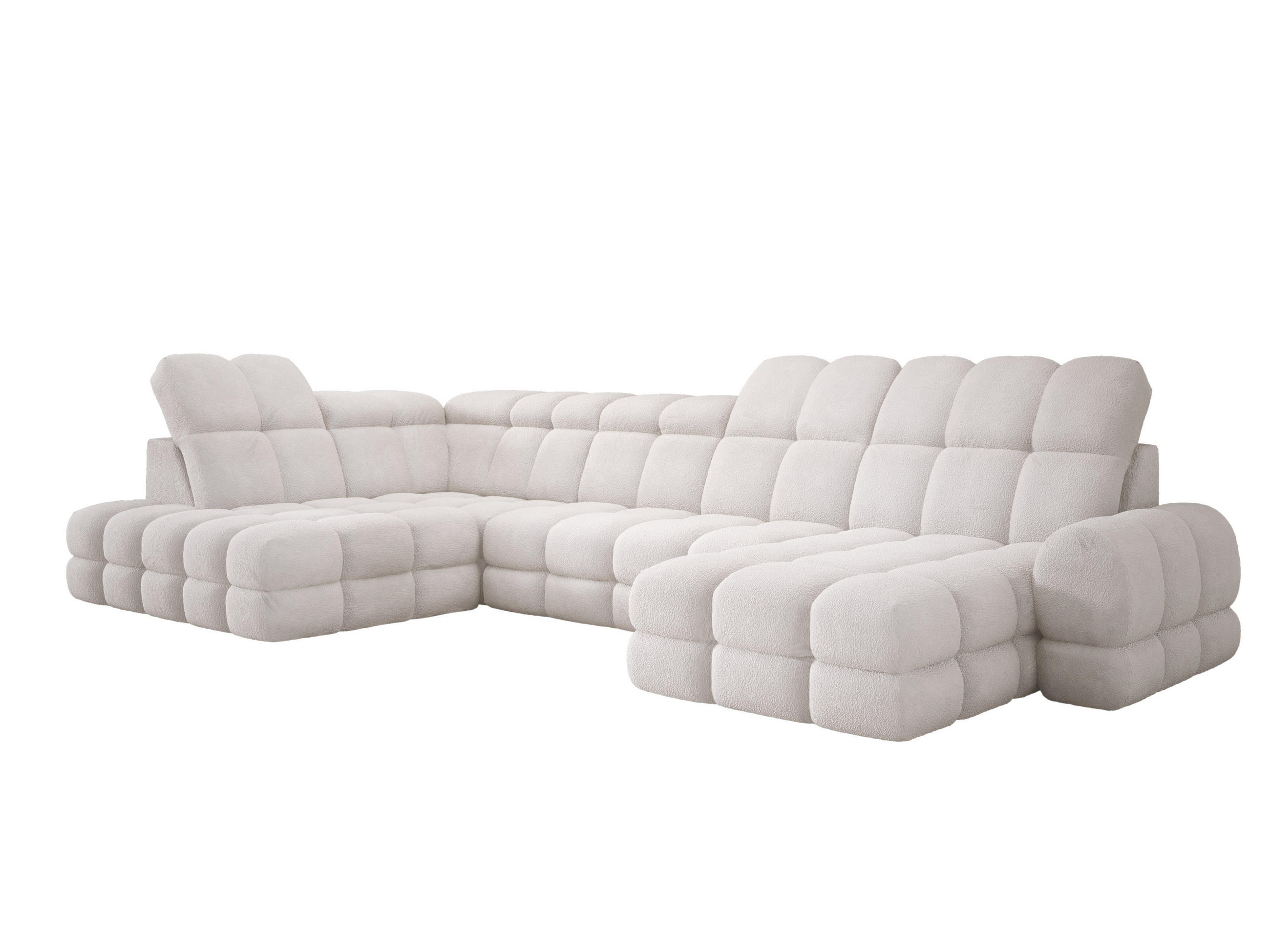 ECKSOFA TOLLO Anthology-stoff U-form 400x217x105 cm weiss - Kaschmir, Holz/Textil (400/217cm) - DomoHome