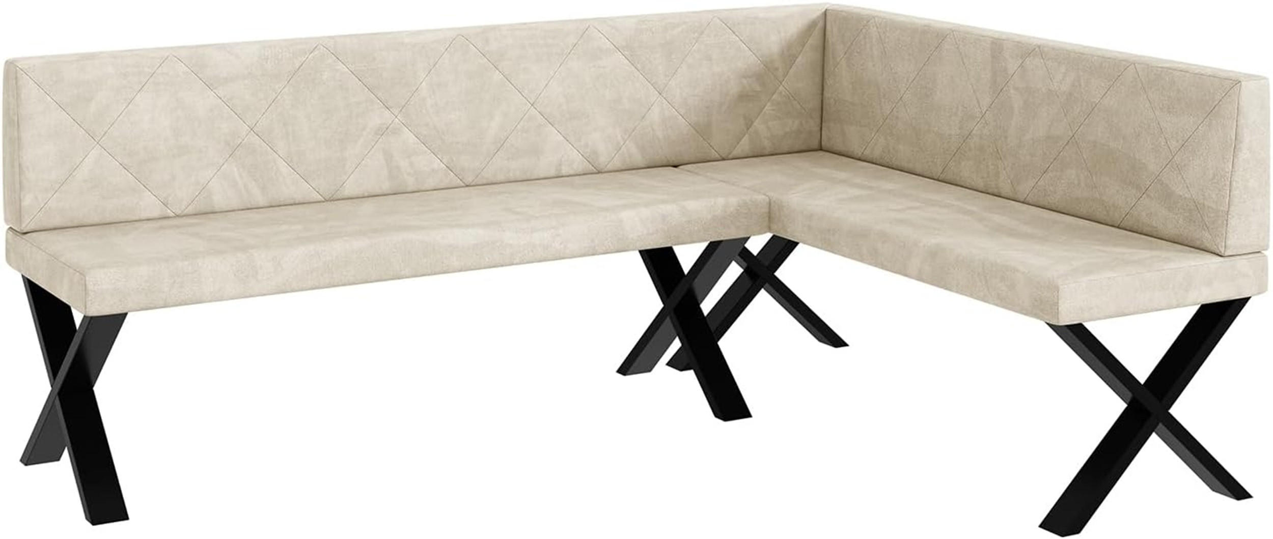 Meblini Eckbank Creme 196x142 cm