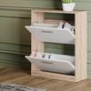 SCHUHSCHRANK Gizmo Weiß/Sonoma 59 x 72.5 cm 2 Fächern - Weiß/Sonoma Eiche, Holzwerkstoff (59/72.5/22cm) - Vicco