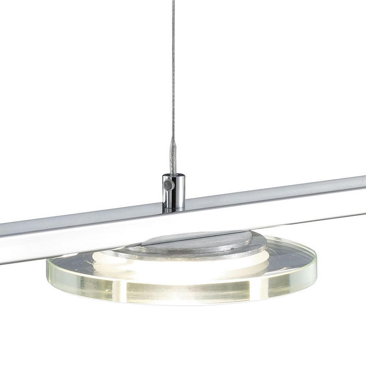 LED HÄNGELEUCHTE Metall Glas Silber - Silberfarben, Glas (13.5/21/120cm)