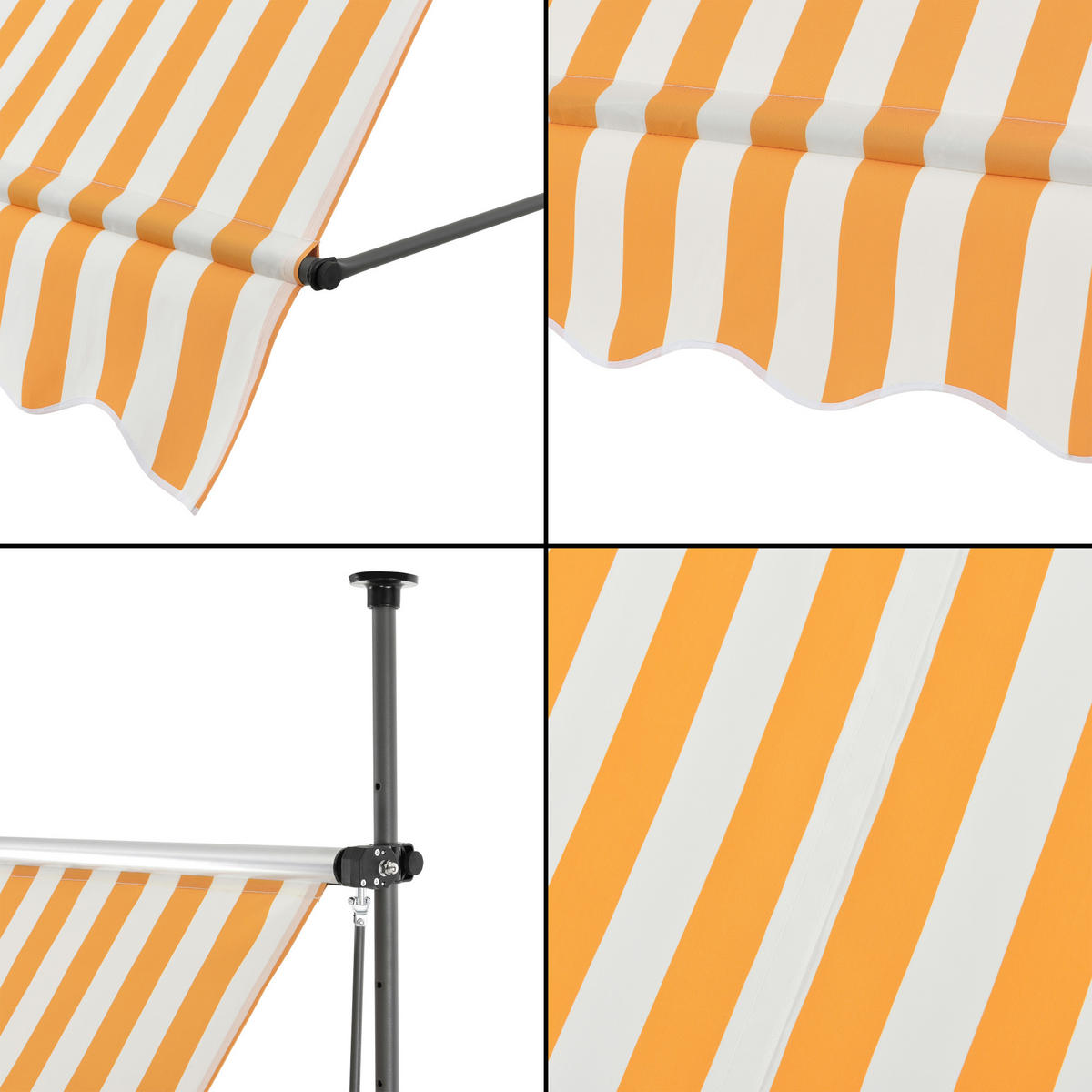 KLEMMMARKISE Stem - Gelb/Weiß, Textil/Metall (400/309/120cm) - pro.tec