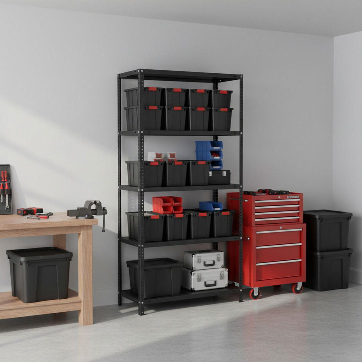 SCHRAUBREGAL PANDA TALL | HxBxT 200x100x40cm | 6 Fachböden | Fachlast 100kg | Anthrazit - Anthrazit, Metall (100/200/40cm) - PROREGAL