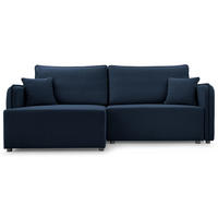 ECKSOFA Kassian, Marineblau Strukturstoff, linksseitig - Schwarz/Dunkelblau, Kunststoff/Textil (227/147cm) - Selsey