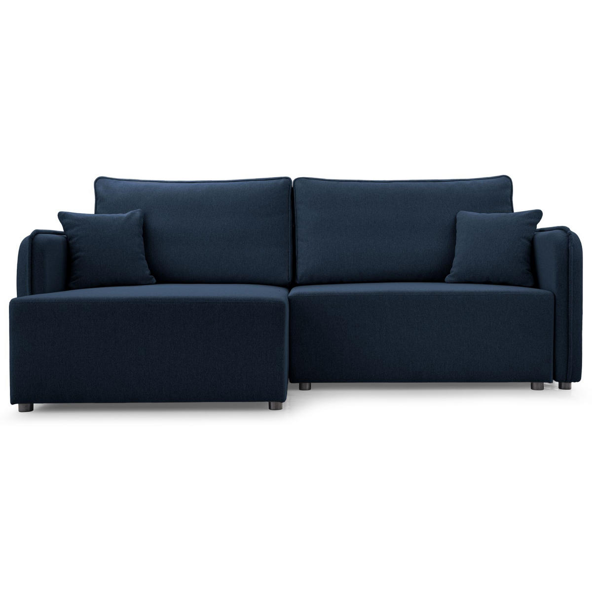 ECKSOFA Kassian, Marineblau Strukturstoff, linksseitig - Schwarz/Dunkelblau, Kunststoff/Textil (227/147cm) - Selsey