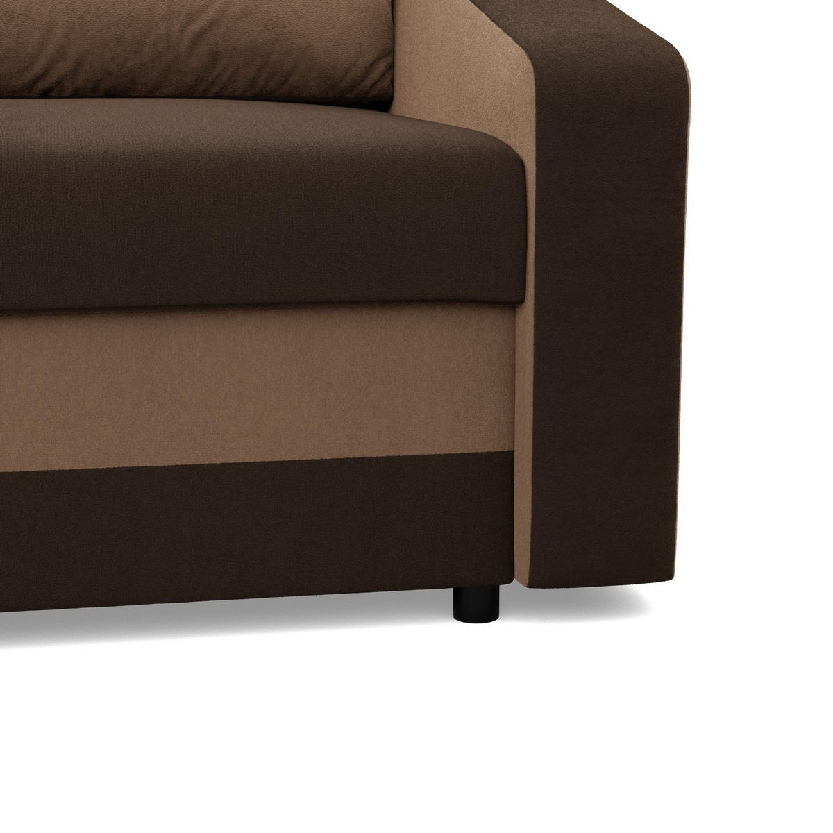 SOFA 3-SITZER MIT SCHLAFFUNKTION ORION, Dunkelbraun + Braun - Braun, Textil (220/85/92cm)