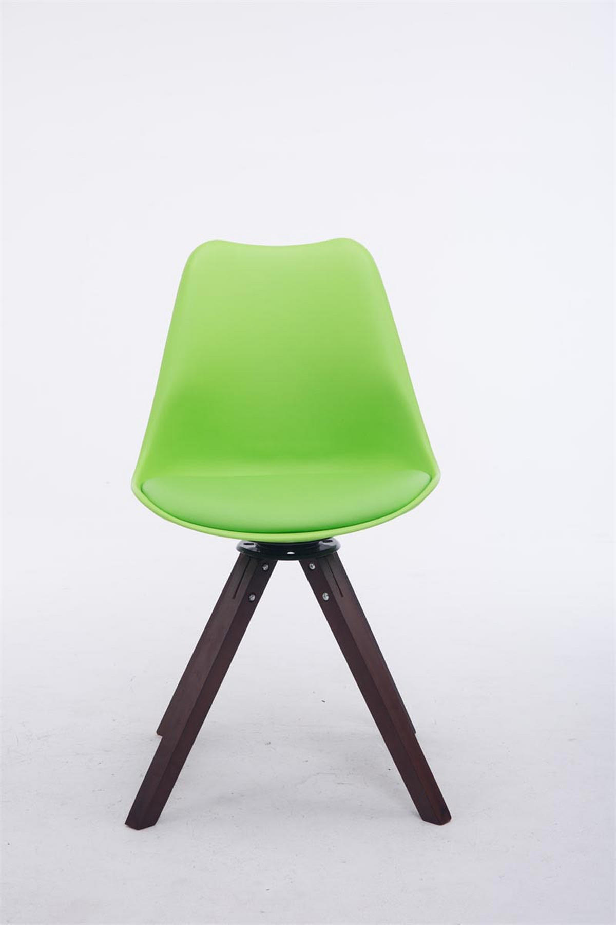 DREHSTUHL Lederlook grün - Walnussfarben/Grün, Holz/Textil (48/84/56cm) - CLP