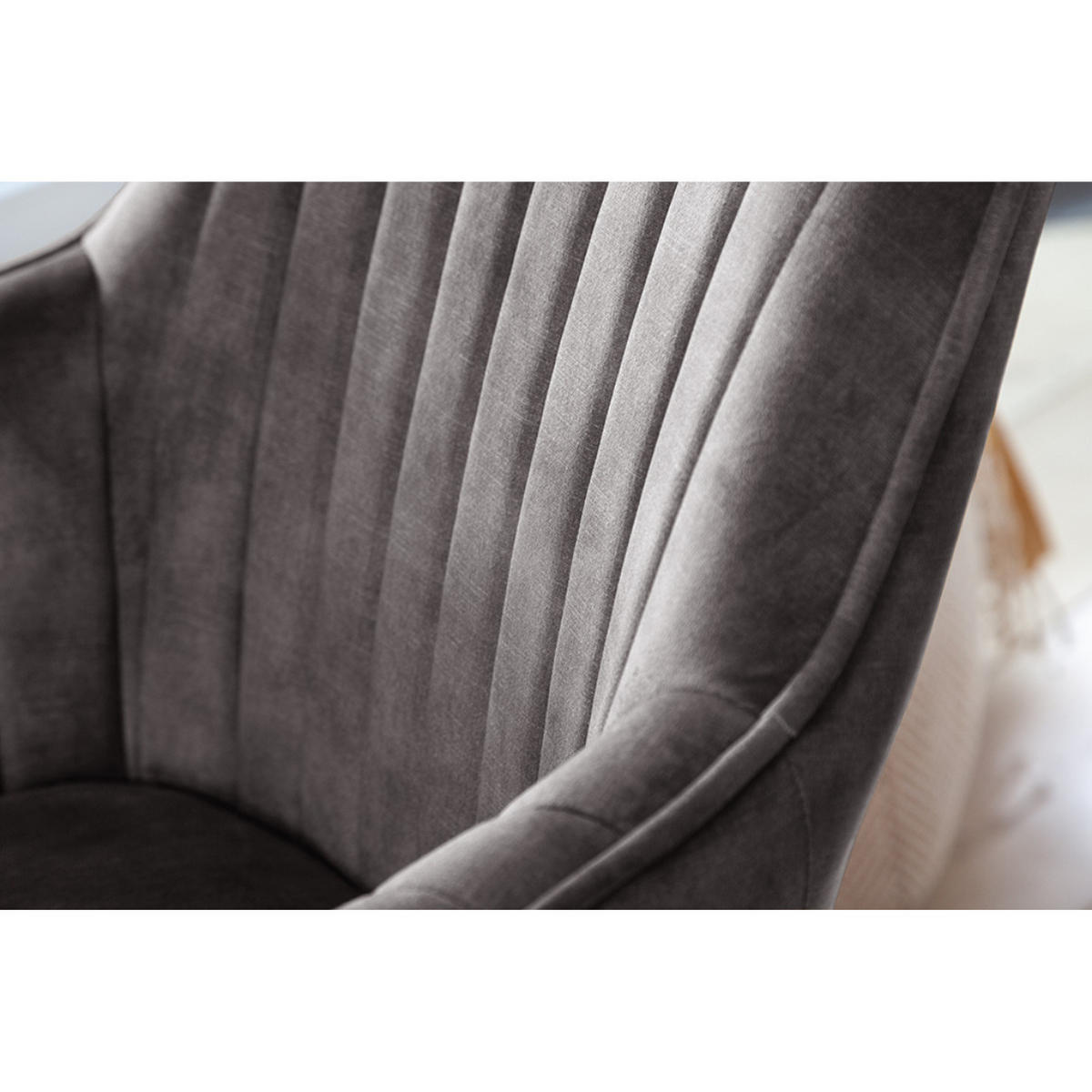 ARMLEHNSTUHL LIVORNO Samt Grau - Grau, Textil (62/84/62cm) - riess-ambiente