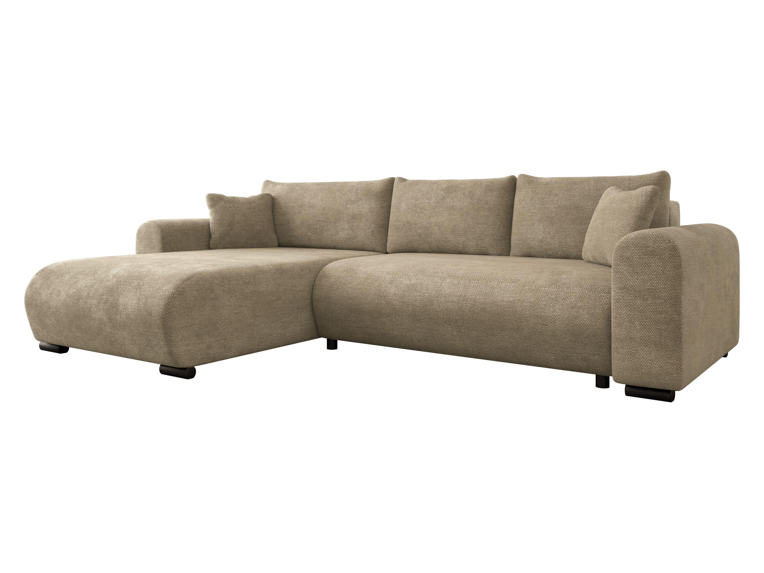 ECKSOFA Merkos - Ecru/Schwarz, Holz/Textil (285/188cm) - MIRJAN24