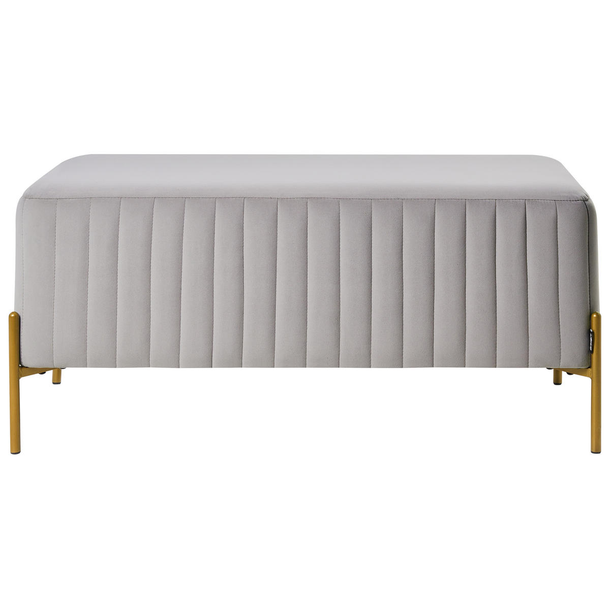 POLSTERBANK Samtstoff Grau Utah - Grau, Textil (91/43/47cm) - Beliani