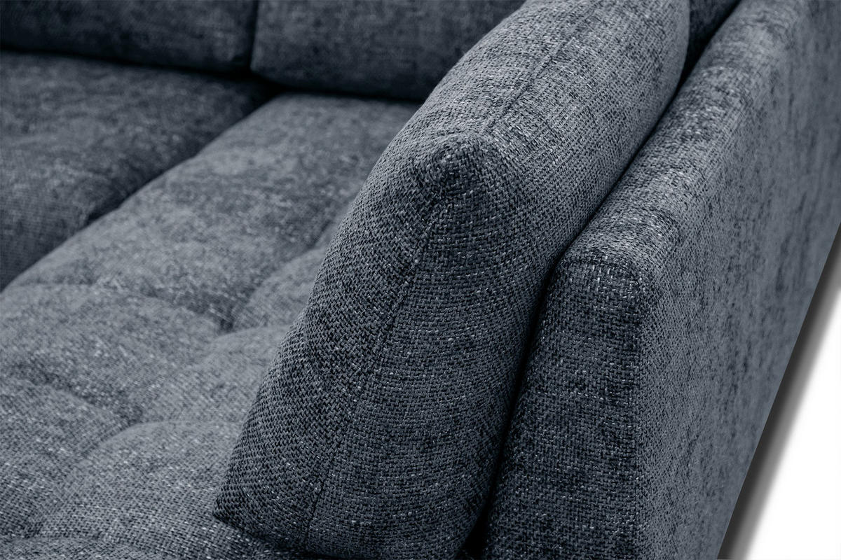 ECKSOFA SALVINI 5-Sitzer, dunkelblau - Schwarz/Dunkelblau, Holzwerkstoff/Textil (292/158cm) - Courtois Laville