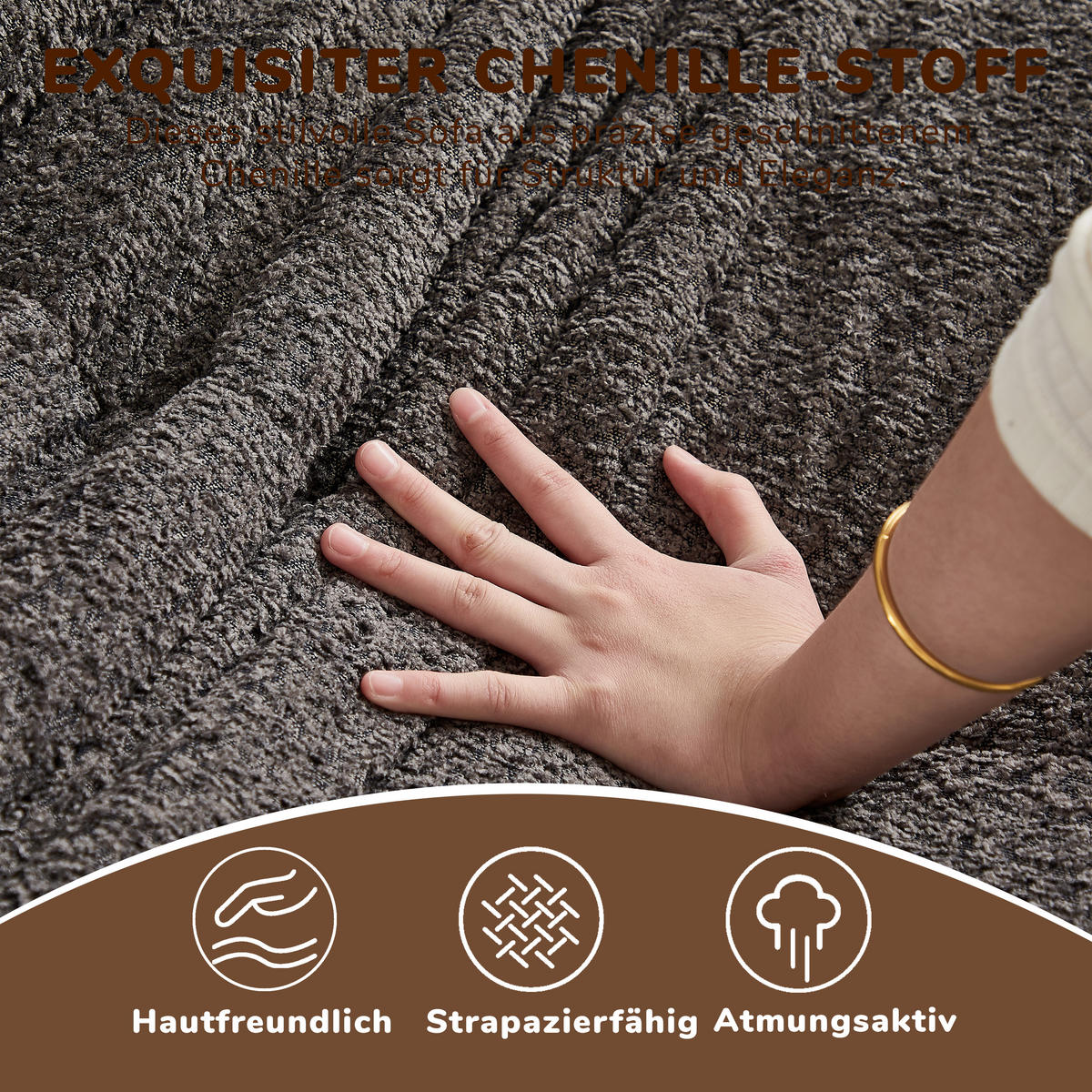 SITZSACK 2-Sitzer Ergonomischer aus Chenille & Memory-Schaum, Montagefrei - Grau, Textil (127/83/99cm) - Urban Meuble