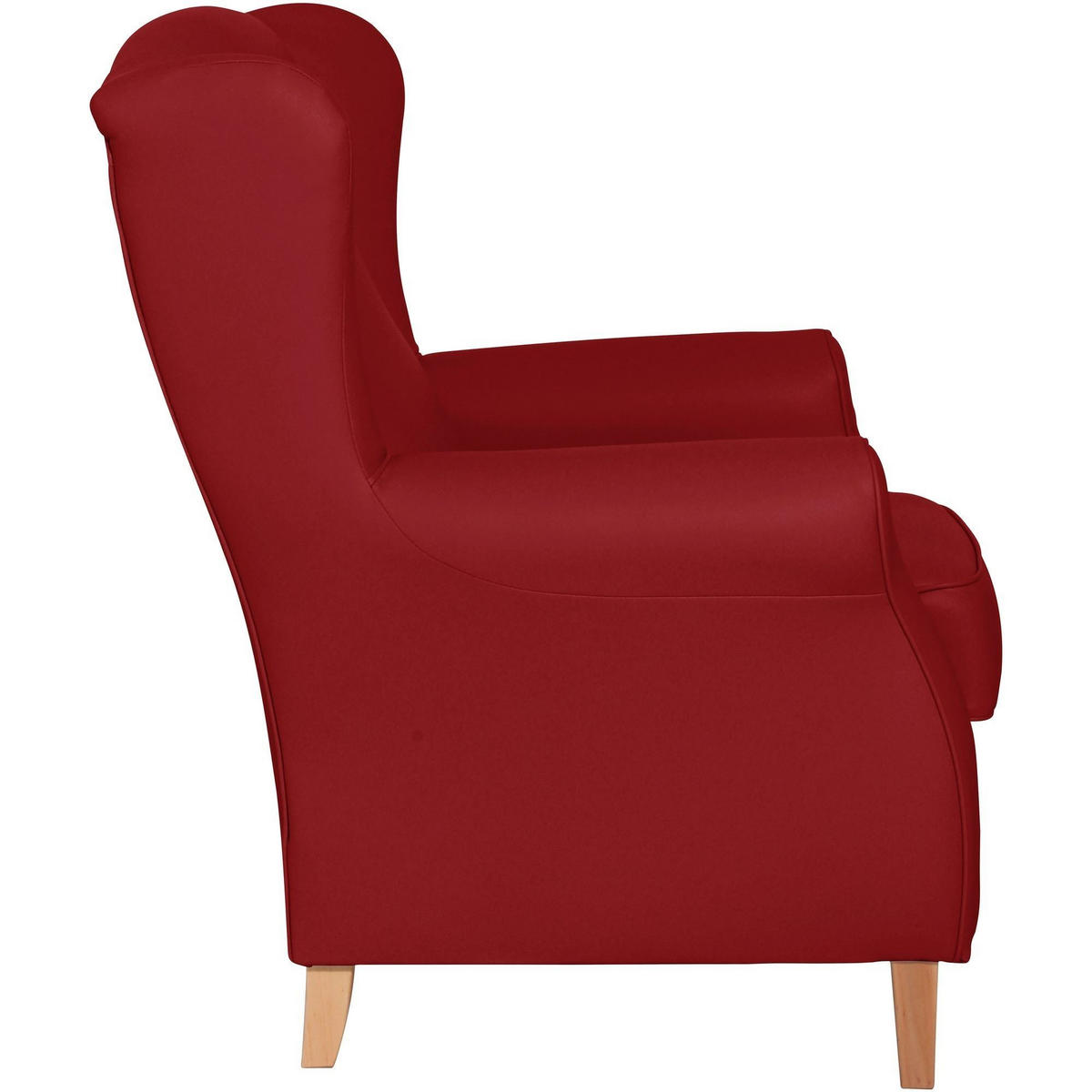 OHRENSESSEL Karlen Bezug Kunstleder Buche natur / chili - Rot/Buchefarben, Kunststoff (86/103/77cm) - 58aufmkessel