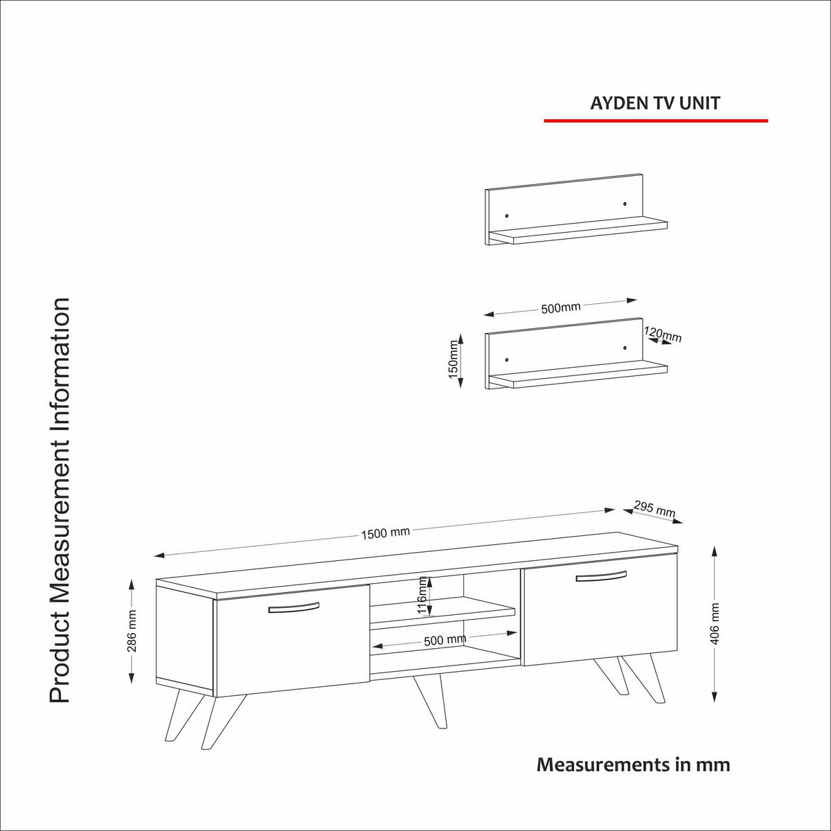WOHNWAND Ayden Walnuss Dunkelgrau (Marmor optik) - Dunkelgrau/Silberfarben, Holzwerkstoff (150/40.6/30cm) - moebel17
