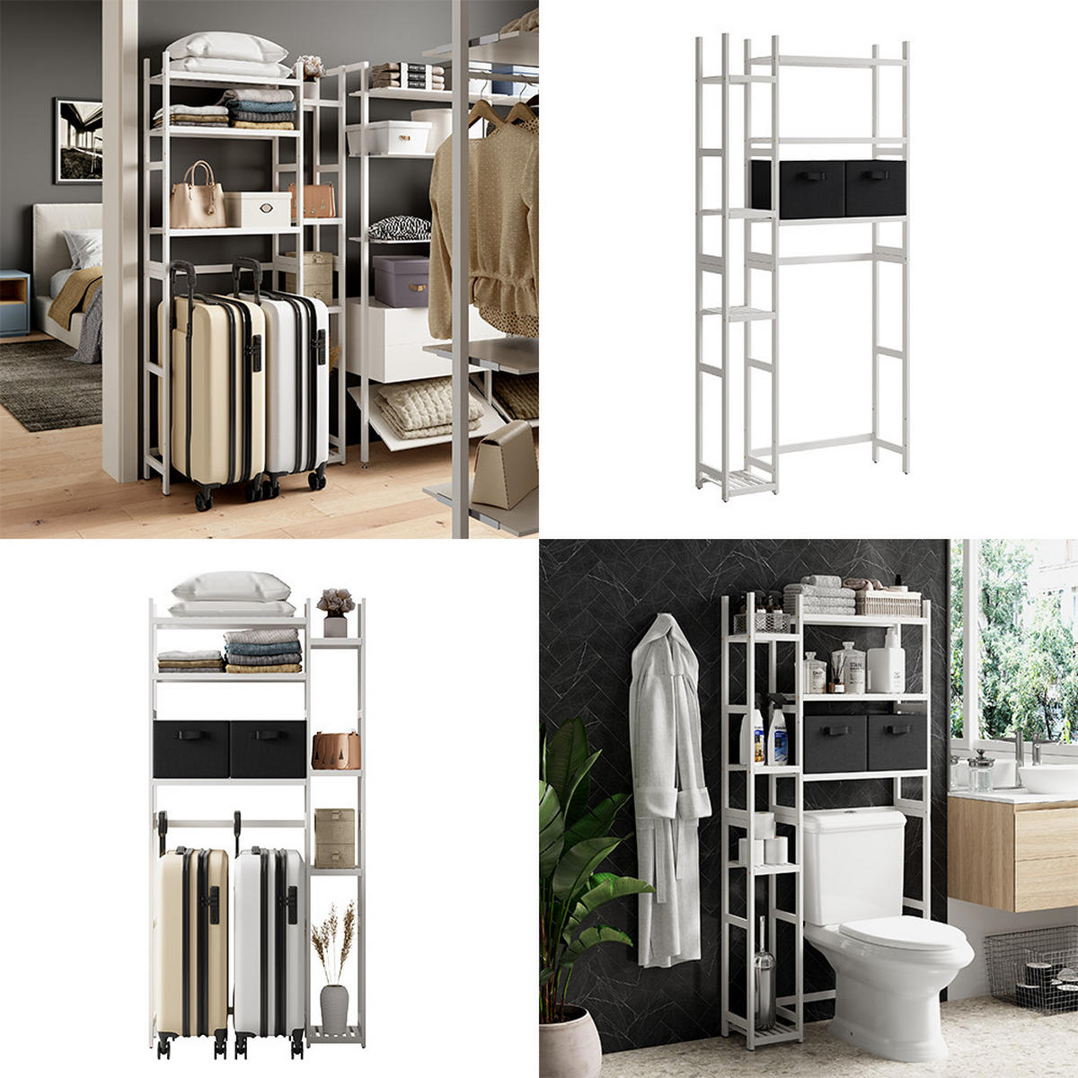 WASCHMASCHINENSCHRANK Bilbao Weiß 78.5 x 163 cm mit 2 Vliesschubladen - Weiß, Holzwerkstoff (78.5/163/23.5cm) - Vicco