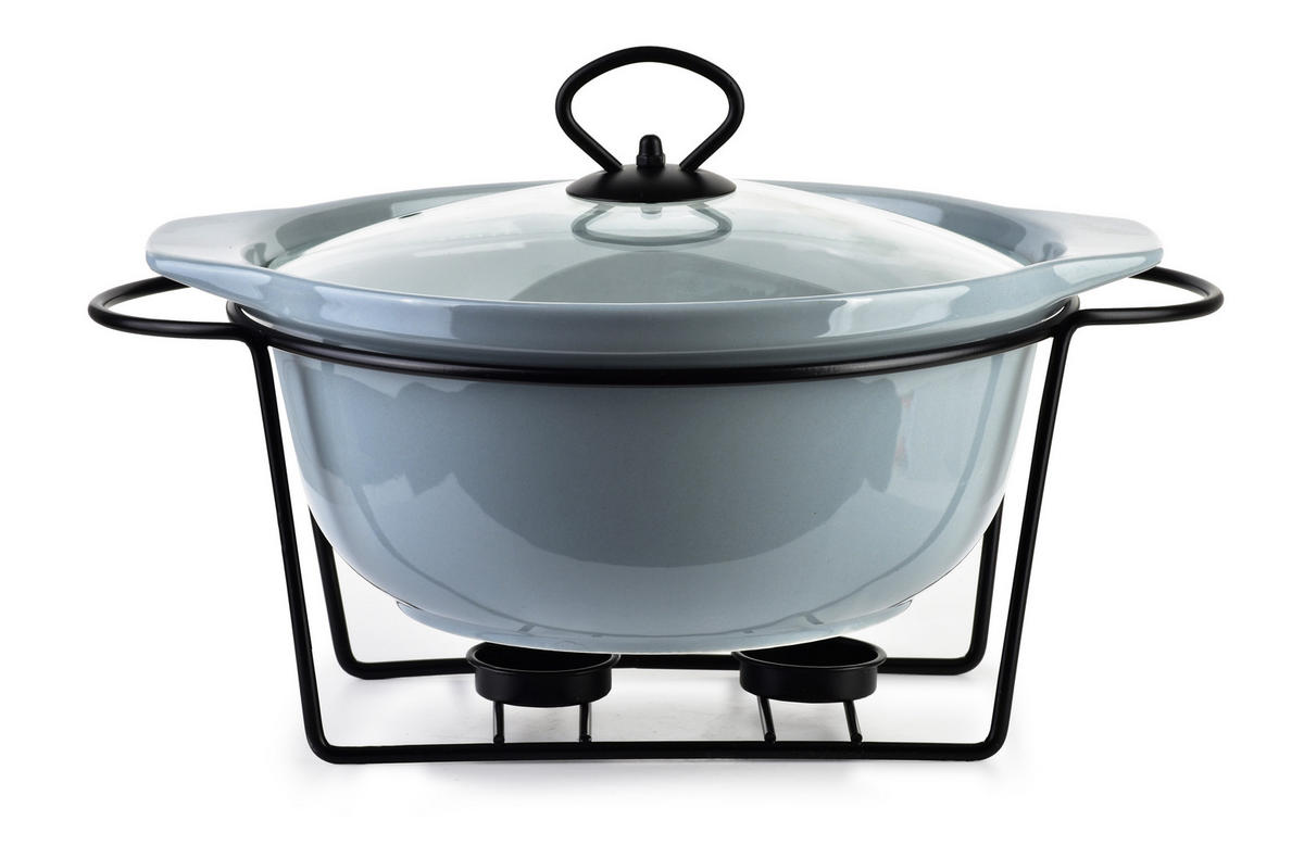 AUFLAUFFORM Modern Kitchen Grau 27/25/12 cm Keramik - Grau, Keramik (25/12/27cm) - Mondex