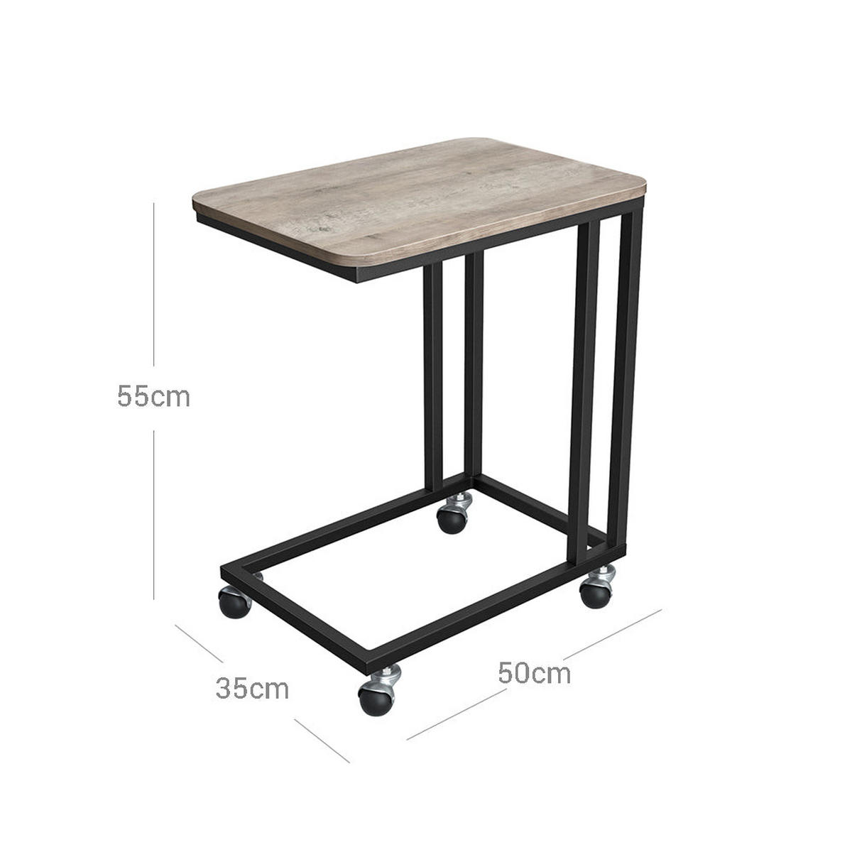 BEISTELLTISCH KAFFEETISCH - Schwarz, Holzwerkstoff (50/35/55cm) - Hansiro
