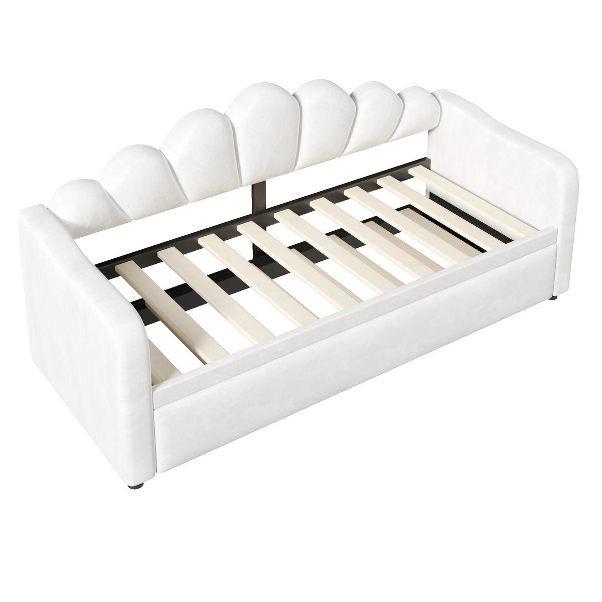 TAGESBETT 90/200 cm DE-32839 mit Ausziehfunktion und LED Weiß - Weiß, Holzwerkstoff (90/200cm) - ComfortXL