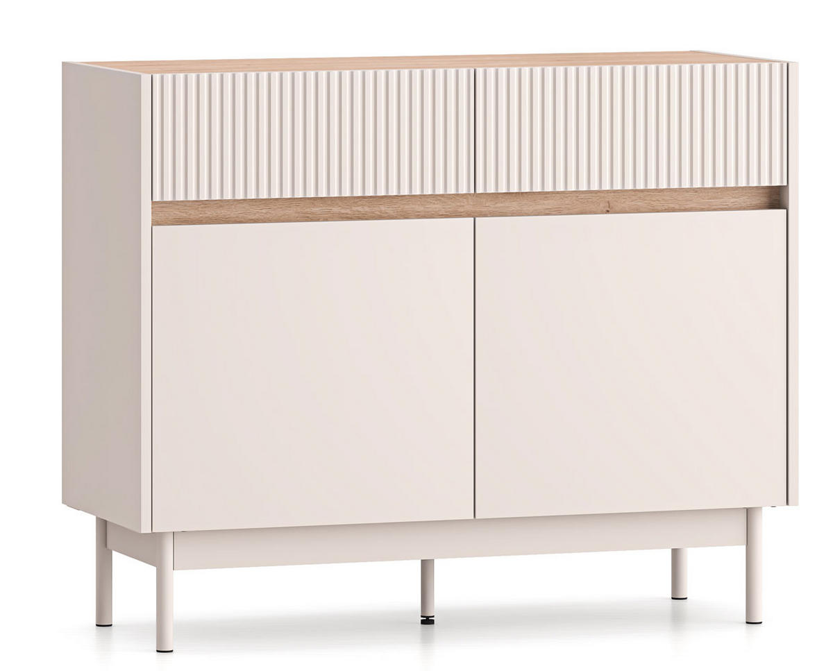 SIDEBOARD Dunea Cashmere / Eiche Cremona Torro 104 / 40 / 85 cm - Kaschmir/Creme, Holz/Holzwerkstoff (104/85/40cm) - Feldmann-Wohnen